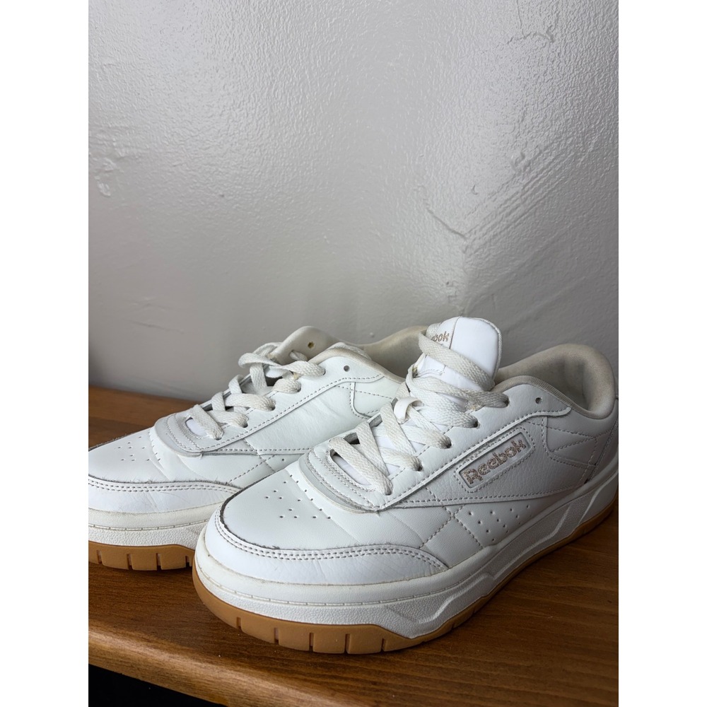 Reebok Club C Extra Women White Leather Platform Sneakers Gum Sole 7.5